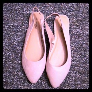 Pink strap ballet flats